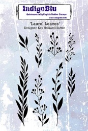 Laurel Leaves A6 Red Rubber Stamp by Kay Halliwell-Sutton